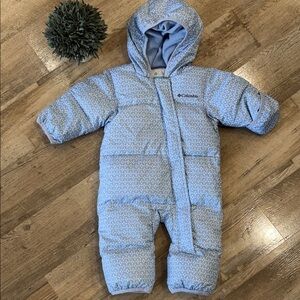 Columbia Light Blue Hooded 3-6 month Infant Puffer Bunting